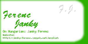 ferenc janky business card